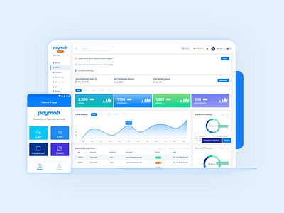 Paymob - Payment Gateway adobe xd chart dashboard ui mockups payment gateway paymob user experience user interface design
