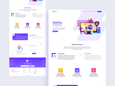 Service Page adobe xd illustration ui user experience ux vector website design