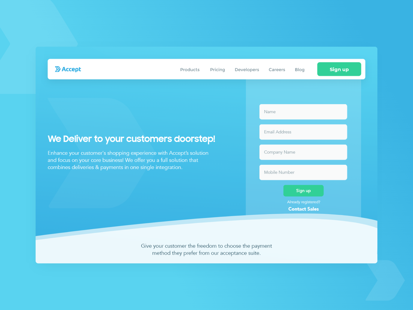 Accept Delivery Landing By Mohammed Nagy On Dribbble