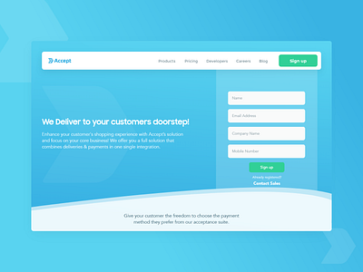 Accept Delivery Landing accept delivery illustration landing page payment user experience ux website