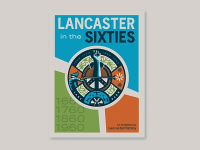 Lancaster History Exhibit Branding branding clean grid illustration poster design posterdesign posterlayout typography vintageposter