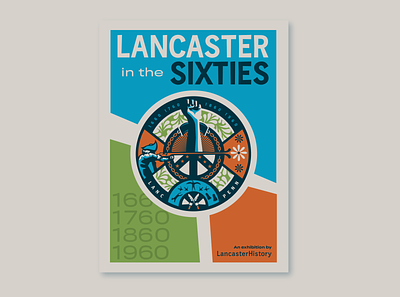 Lancaster History Exhibit Branding branding clean grid illustration poster design posterdesign posterlayout typography vintageposter