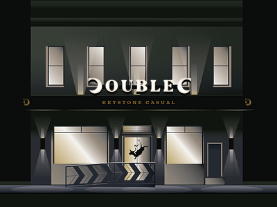 Double C Branding - Restaurant Rendering brand identity branding clean identity illustration illustrator logo signage simple typography vector