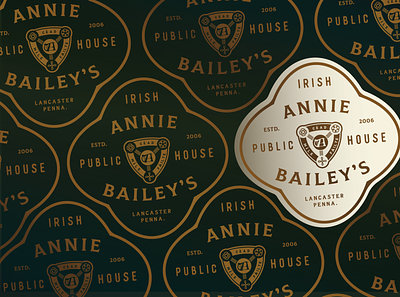 Annie Bailey's Branding badge badge logo badgedesign branding clean identity illustration typography vintage
