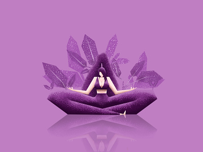 Yoga characters exercise girl illustrator noise purple relax sexy women yoga