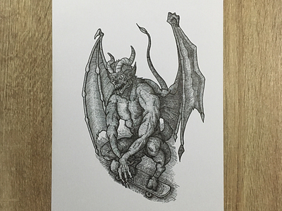 Skate to Hell artwork available for sale drawing illustration sketch