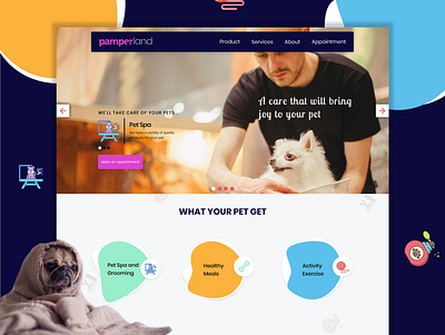 Pamper Land UI design concept concept pet pets ui ui design uidesign uiux website design