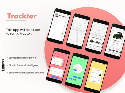 Tracktor UI design app design rental rental app ui ui design ux
