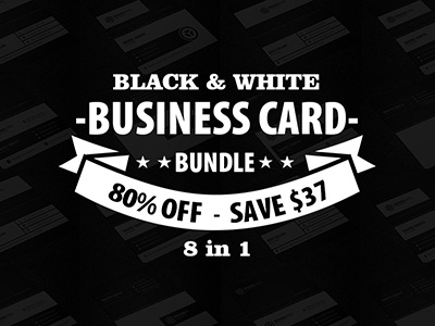 Black & White Business Card Bundle black blacknwhite business card creative freelancer individual white