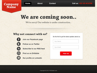 FREE Coming Soon Page PSD coming soon free freebies psd psd template website