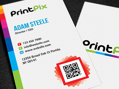 Free Colorful Print Shop Business Cards PSD