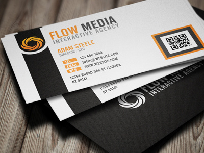Free PSD: Flow Media Business Cards