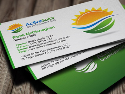 Active Solar Business Cards business cards cards green identity