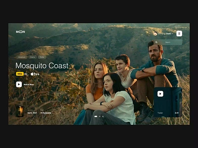 MOON — Streaming Platform animated design interaction interface layout minimal motion movie platform player series streaming tv typography ui ux website