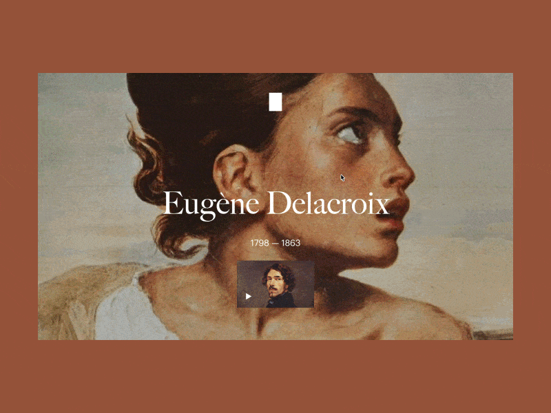 Eugène Delacroix — Gallery animated animation art artwork colors design gallery graphic grid interaction interface layout minimal motion typography ui ux web website