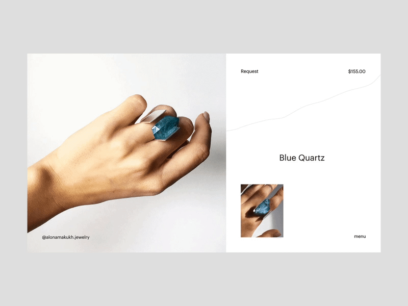 Alona Makukh Jewelry — Product animation art colors design e commerce fashion graphic grid interaction interface jewelry layout minimal motion photography typography ui ux web website