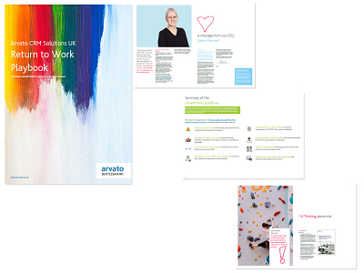 Arvato Return to Work Playbook arvato branding covid 19 design icons playbook