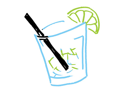 Gin & Tonic design drawing drink illustration