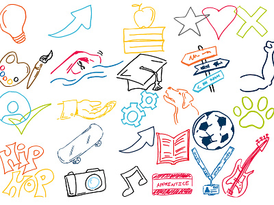 Hand drawn illustrations for internal branding arvato branding design drawing icons illustration