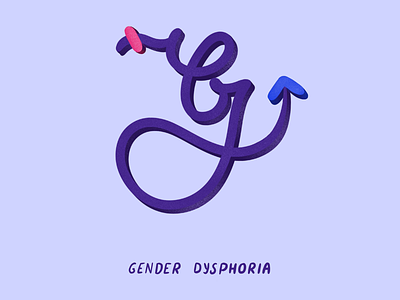 G for Gender Dysphoria 2d 36 days of type anxiety design digital equal rights equality for all flat gender dysphoria hand lettering i love type illustration mental health trans people transgender type typography