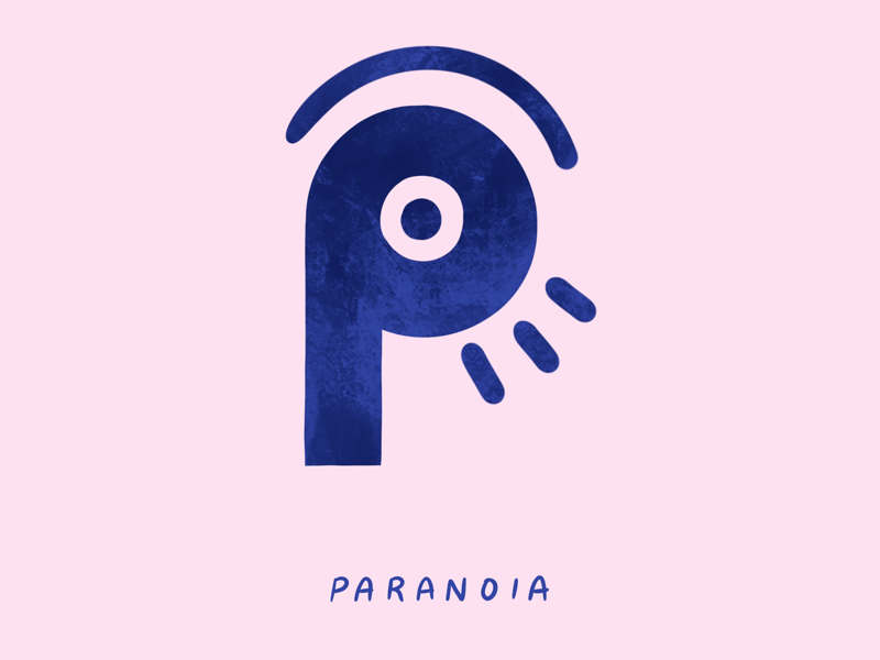 O For Paranoia paranoid paranoia typography type mental health illustration i love type hand lettering flat digital design anxiety 36 days of type 2d