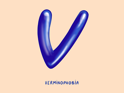V for Verminophobia 2d 36 days of type anxiety design digital flat germophobe hand lettering i love type illustration mental health phobia type typography verminophobia
