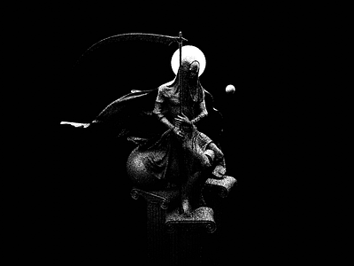 Death black and white dark death moody noisy render scythe