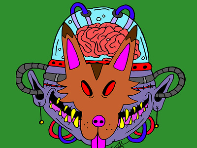 Head 8 adobe cyborg demon graphic design robot