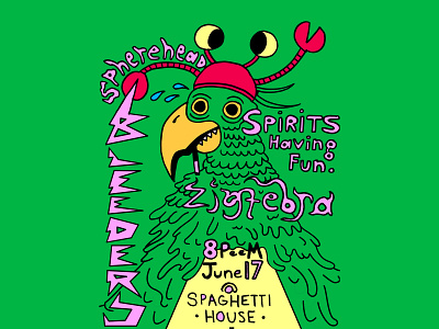 June 17th Flyer adobe design graphic design illustration live music show flyer spherehead spirits having fun zigtebra