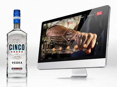 Cinco Vodka branding design web design