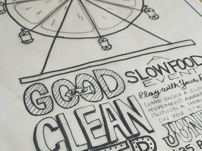 Good Clean Fair Poster 1 Process draft handlettering poster process slowfood