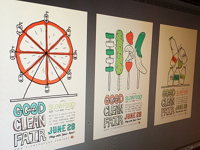 Good Clean Fair Revised Posters color ferris food games handlettering illustration poster slowfood