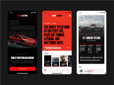 Product concept for motor community app cars product ui ux