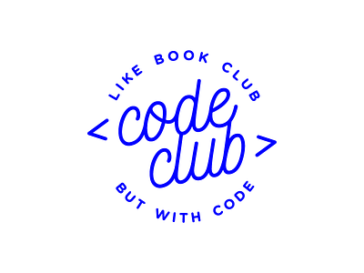 Code Club badge book club club code coding lettering logo