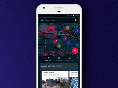 Disaster Relief app concept dark gif harvey hurricane principle ui