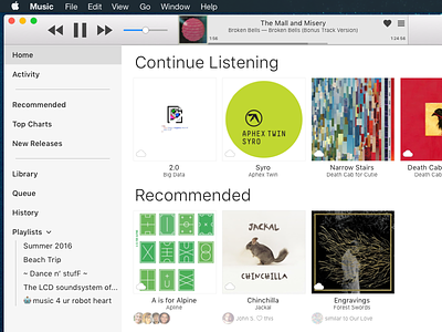 Music, the player we all wish we had itunes listening music player streaming ui ux
