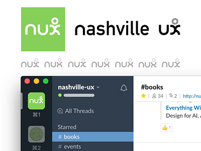 Logo concept for Nashville UX logo rounded type ux
