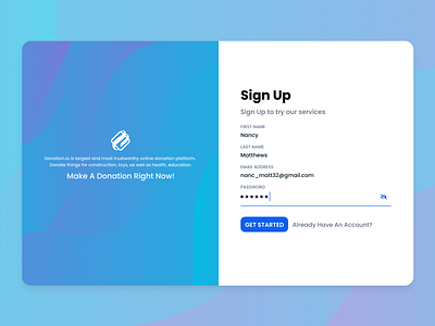 Sign Up abstract app color design donation dribbble illustraion illustration login logo redesign register sign in sign up simple sketch ui ux vector web