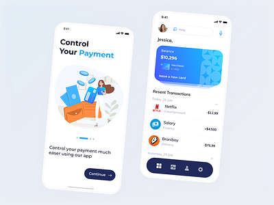 Payments control mobile app design