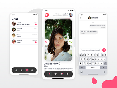 Dating App Concept animation app chat chatting concept dating dating app design dribbble illustration logo meeting message messages mobile sketch ui ux web web app