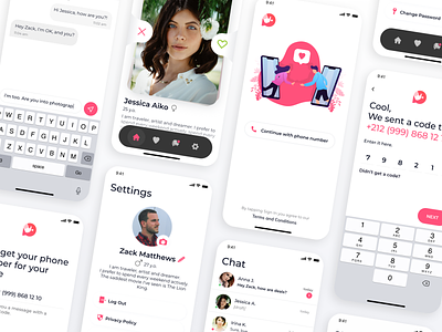 Dating App Concept animation app chat chatting dating design dribbble freelancer illustration logo meeting motion graphics peek up profile setting sketch ui upwork ux web
