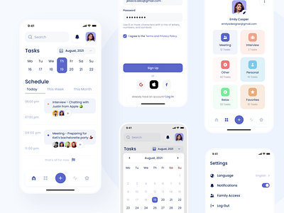 Task Mobile App - Calendar app branding calendar design dribbble illustration inspiration inspire logo mobile product design sign up sketch task task manager ui ux web web design