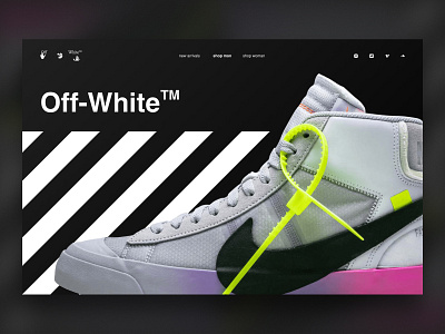 Nike Blazer Mid Off-White (Landing Page Concept) blazer concept depth design frame landing page minimal nike off white ui ux web website