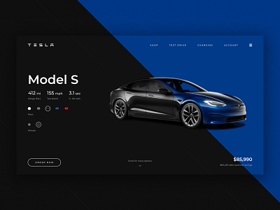 Tesla (Detail Page Concept) concept detail detail page elon elon musk model s tesla tesla model s ui web web design