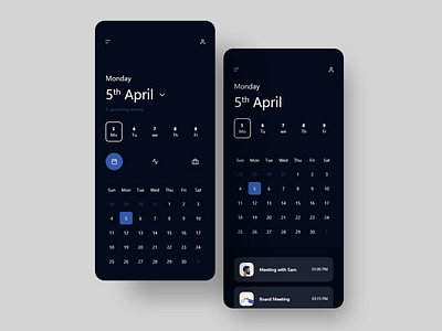 Daily Events- Dark Theme adobexd app design dailyui dark mode dark ui mobile mobile app mobile app design mobile ui ui uidesign