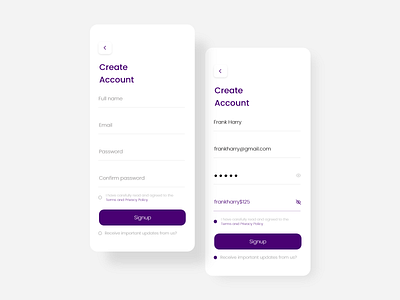 Create account screen adobexd mobile app mobile design signup ui ui design uiux