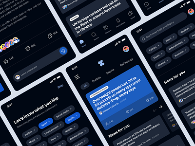 News Blog — Mobile app app design blog blogapp blogpost blogui figma mobile newsfeed newsfeed app ui uidesign uiux