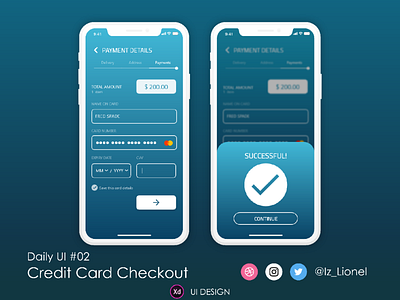 #DailyUI #002 - Credit card checkout dailyui ui design mobile ux xd