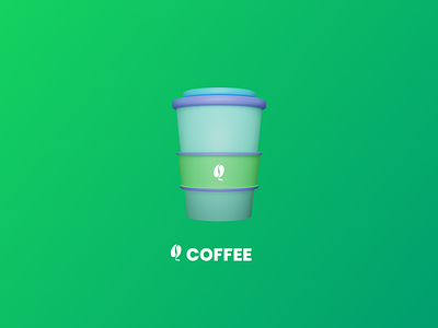 3D Cup 2020 trends 3d 3d art branding coffee cup design figma green logo ui ux