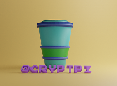 coffee cup2 2020 trends 3d 3d art blender branding cryptpi design green ui ux